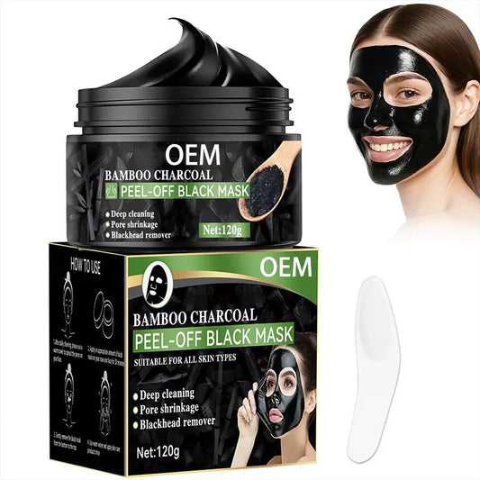 OEM/ODM Blackhead Remover Deep Cleaning Oil Control Facial Mask Hot Sale Popular Bamboo Charcoal Black Peel Off Mud Face Mask